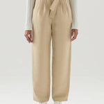 Pantaloni con cintura in misto lino viscosa CFWWTR0151FRUT3043 8925 WOOLRICH Feather beige 