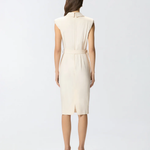 Abito midi a portafoglio con cintura 106565A2W6 C00 PINKO Bianco cigno 