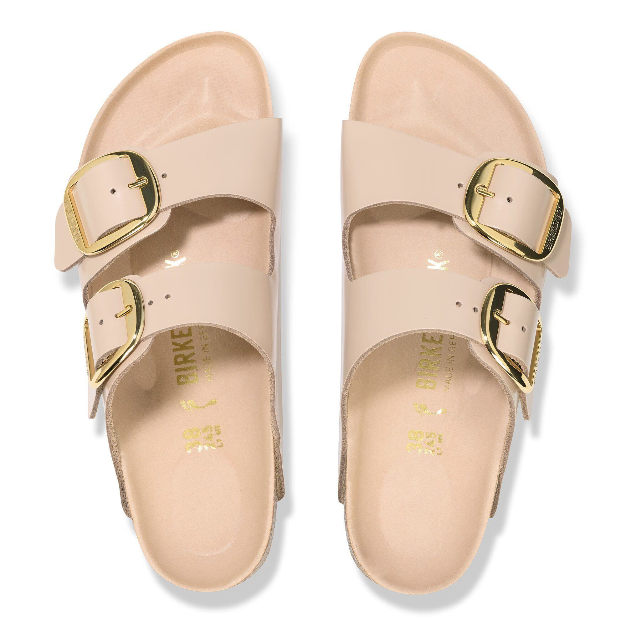 Ciabatta in vernice ARIZONA BIG BUCKLE 1026553 SHINE NEW BEIGE BIRKENSTOCK Shine new beige 