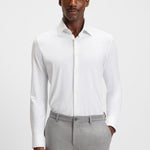 Camicia slim fit in tessuto performance 50545163 10268245 01 100 BOSS White 