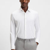 Camicia slim fit in tessuto performance 50545163 10268245 01 100 BOSS White 