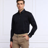 Camicia regular fit con botton down al collo 50469378 10239284 01 410 BOSS Navy 