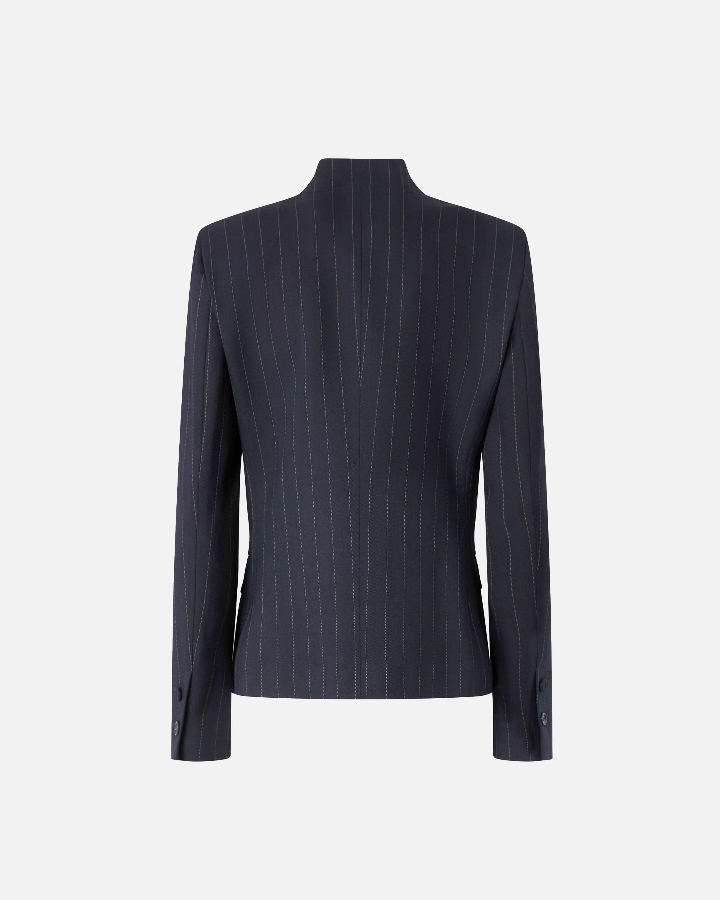 Blazer sfiancato in lana gessata 105626A2QY EZ1 PINKO Blu/bianco 
