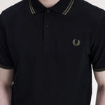 Polo manica corta M3600 T44 FRED PERRY Black/fieldgreen 