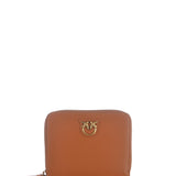 Portafoglio quadrato zip-around in pelle 100249A0F1 L58Q PINKO Cuoio 