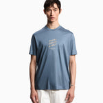 T-shirt in jersey misto lyocell con ricamo frase summer mood ASV EM003649 AF18312 U9302 EMPORIO ARMANI China blue 