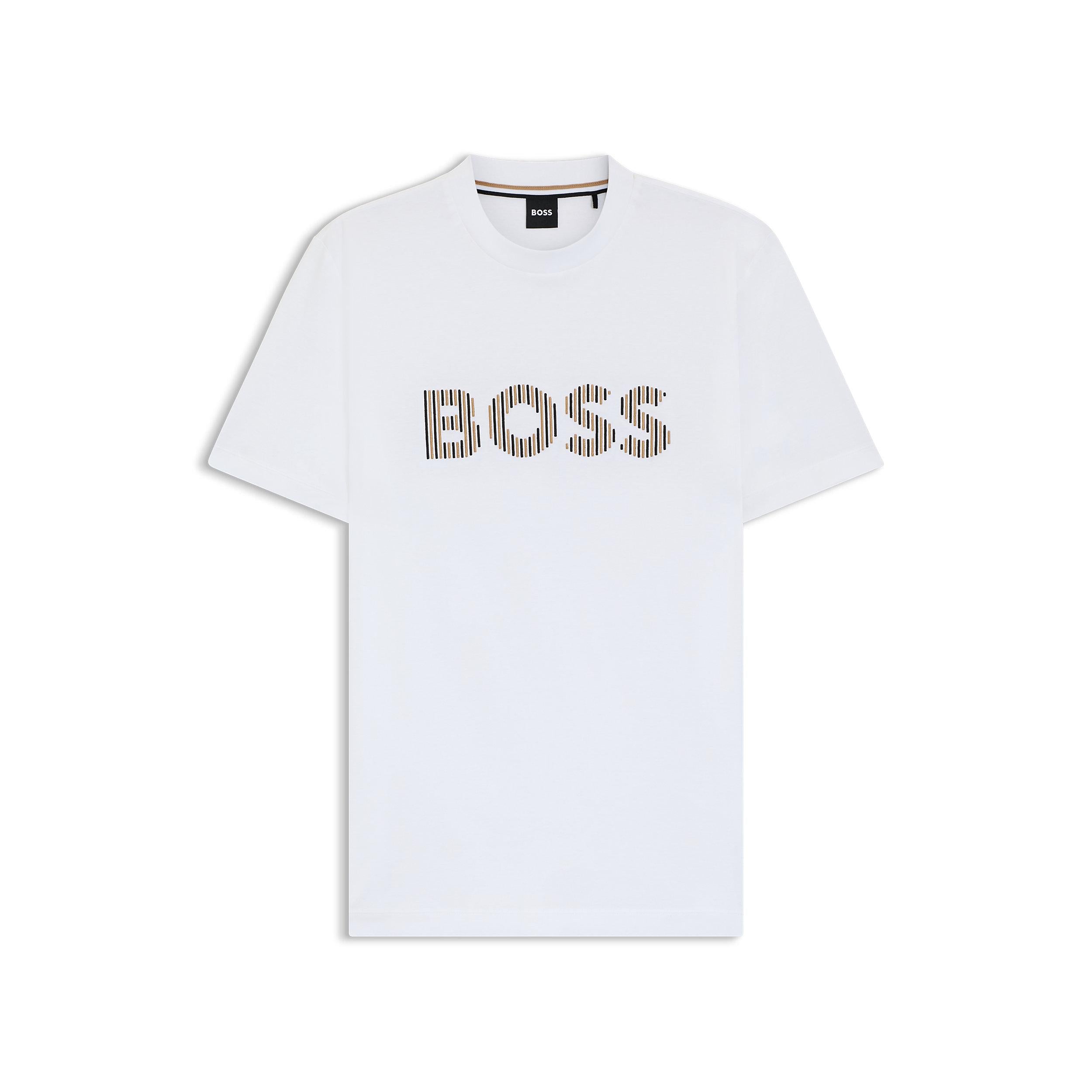 T-Shirt manica corta logata 50560466 10277890 01 101 BOSS Natural 