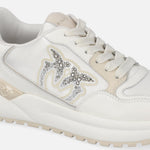 Sneaker chunky con satin e strass SS0055P073 DY7 PINKO Yougurt 