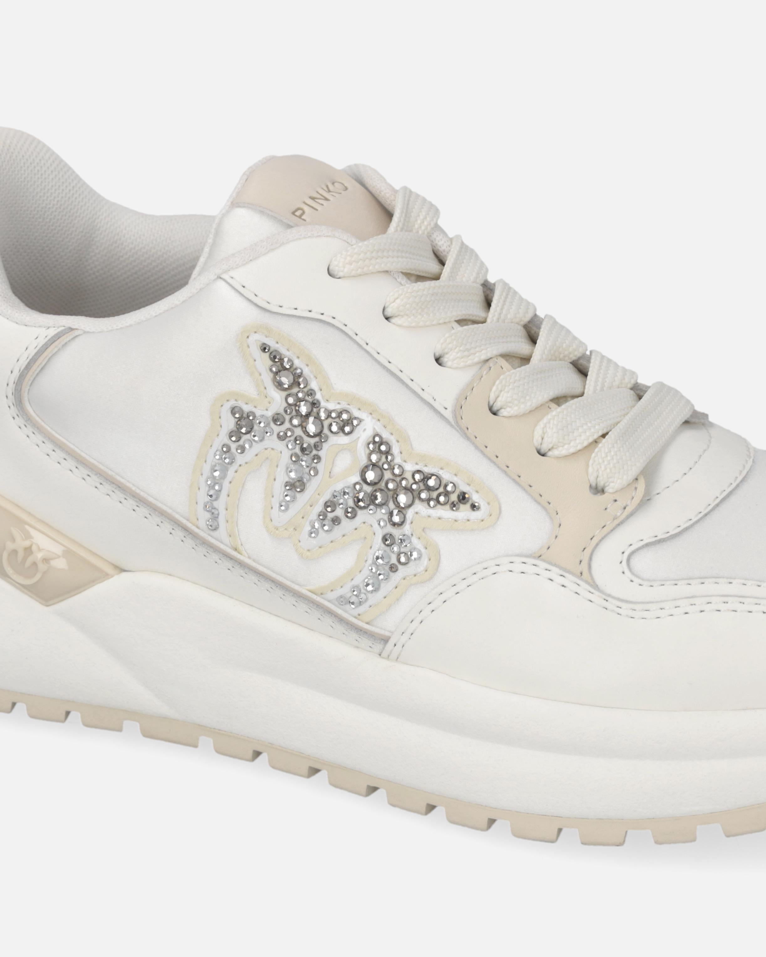 Sneaker chunky con satin e strass SS0055P073 DY7 PINKO Yougurt 