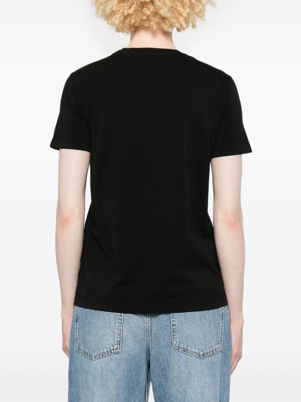 T-Shirt manica corta con applicazioni D45EL019APEE1 9950 ERMANNO FIRENZE Nero 