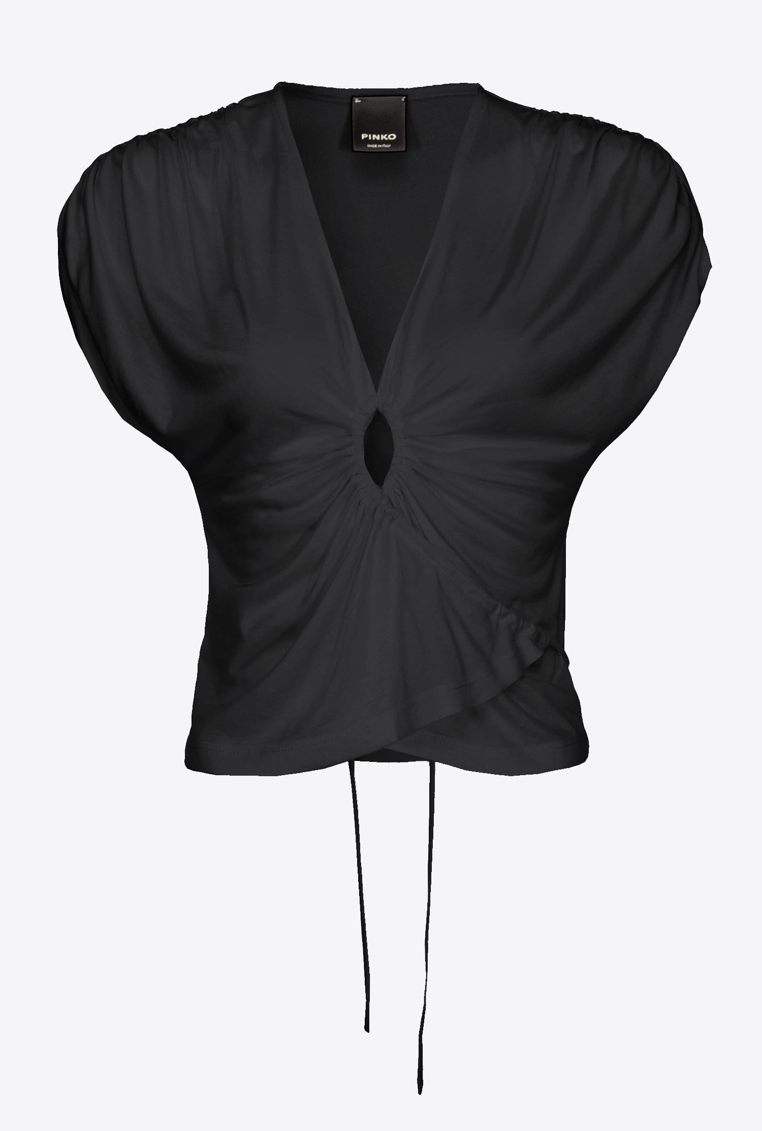 Top incrociato in jersey 102270A1C4 Z99 PINKO Black 