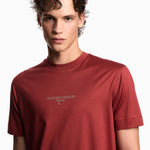 T-shirt in jersey misto lyocell con logo effetto 3D EM002838 AF10761 U5035 EMPORIO ARMANI Red ochre 