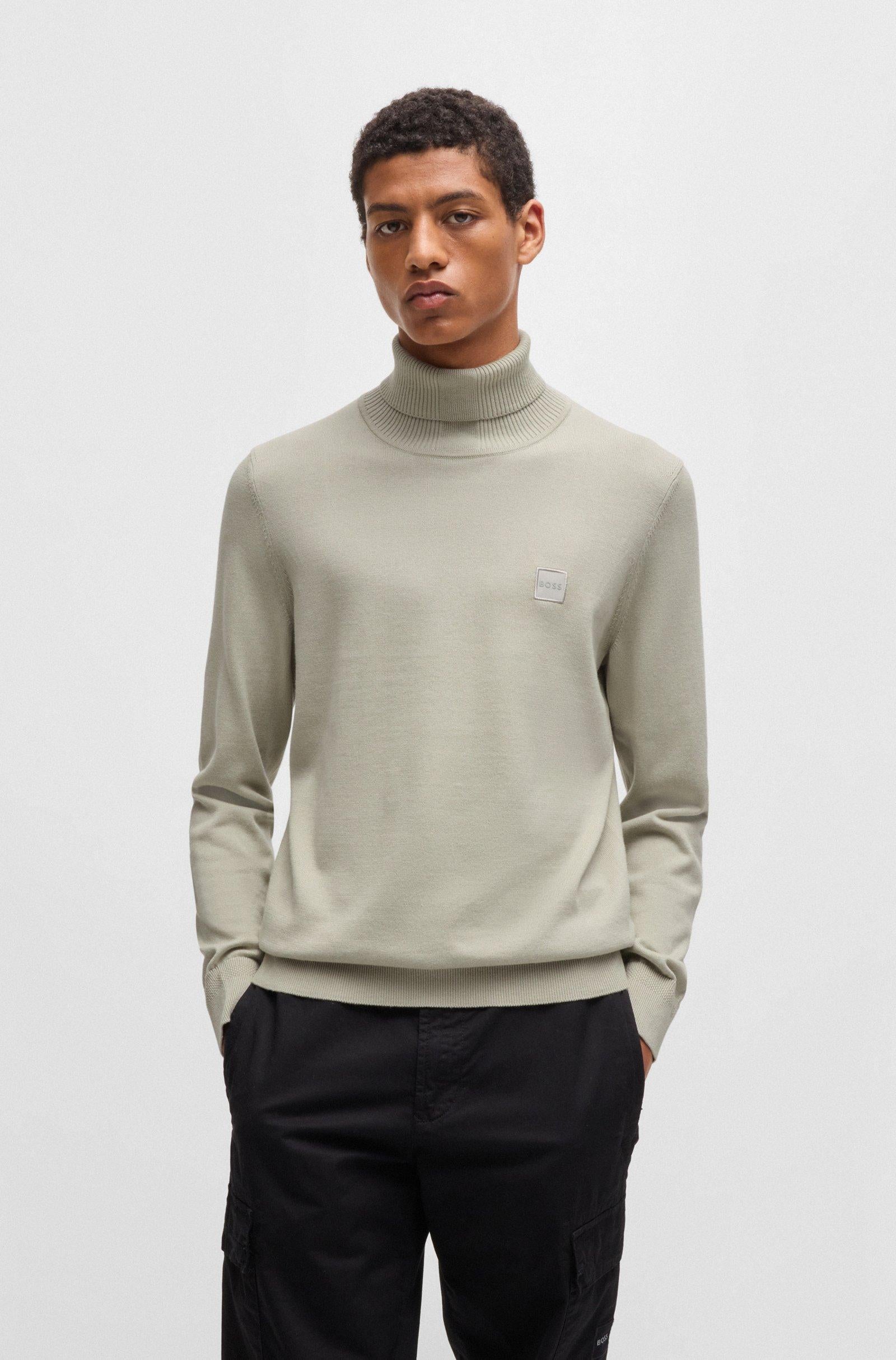 Maglia a collo alto cotone e cashmere 50527573 10265865 01 271 BOSS Light beige 