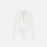 Body in georgette di viscosa CB00261E2 360 ELISABETTA FRANCHI Avorio 