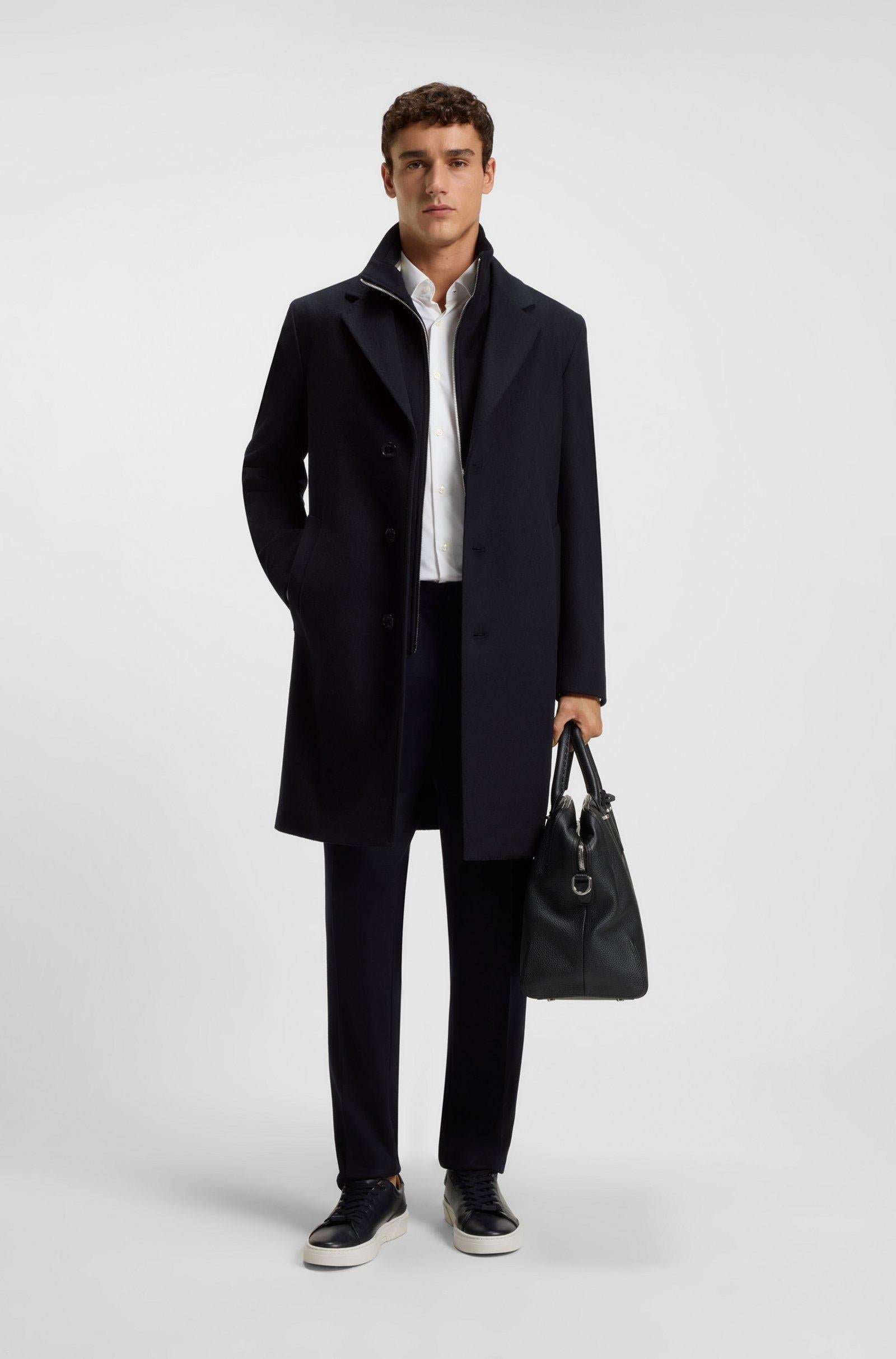 Cappotto in lana e cachemire con interno staccabile 50551085 10273687 01 404 BOSS Dark blue 
