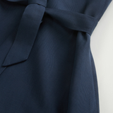 Vestito smanicato in misto lino con cintura CFWWDR2020FRUT3043 3989 WOOLRICH Melton blue 