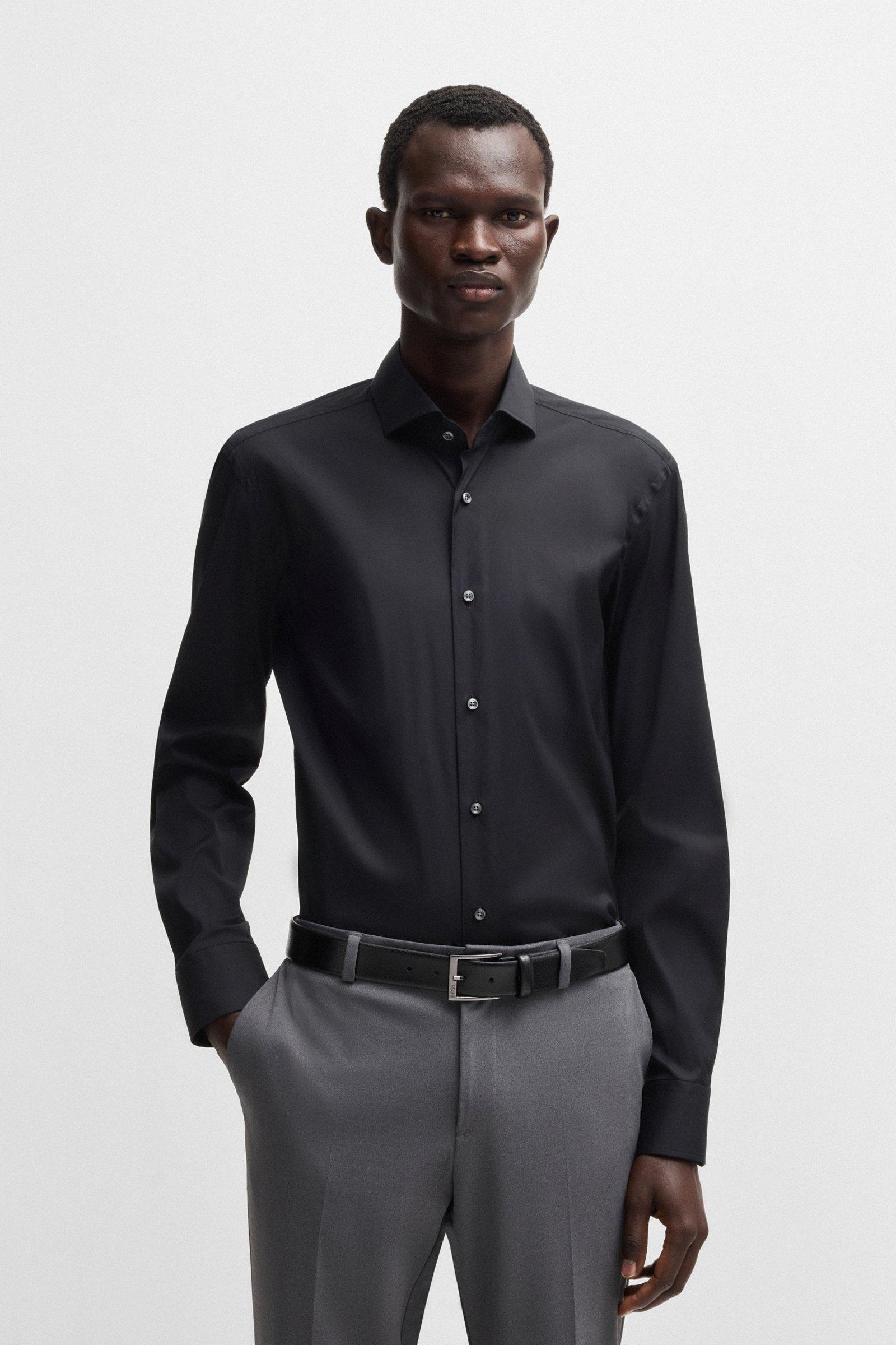 Camicia slim fit in cotone elasticizzato 50479915 10151300 03 001 BOSS Black 