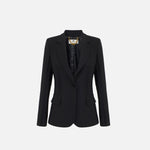 Giacca in doppio crêpe stretch con motivi a taglio vivo GI21661E2 110 ELISABETTA FRANCHI Nero 