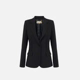 Giacca in doppio crêpe stretch con motivi a taglio vivo GI21661E2 110 ELISABETTA FRANCHI Nero 