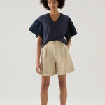 T-Shirt Lakeside in puro cotone con maniche a sbuffo CFWWTE0076FRUT3397 3989 WOOLRICH Melton blue 