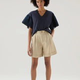 T-Shirt Lakeside in puro cotone con maniche a sbuffo CFWWTE0076FRUT3397 3989 WOOLRICH Melton blue 