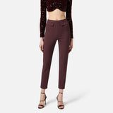 Pantaloni in doppio crêpe PA12056E2 EA4 ELISABETTA FRANCHI Merlot 