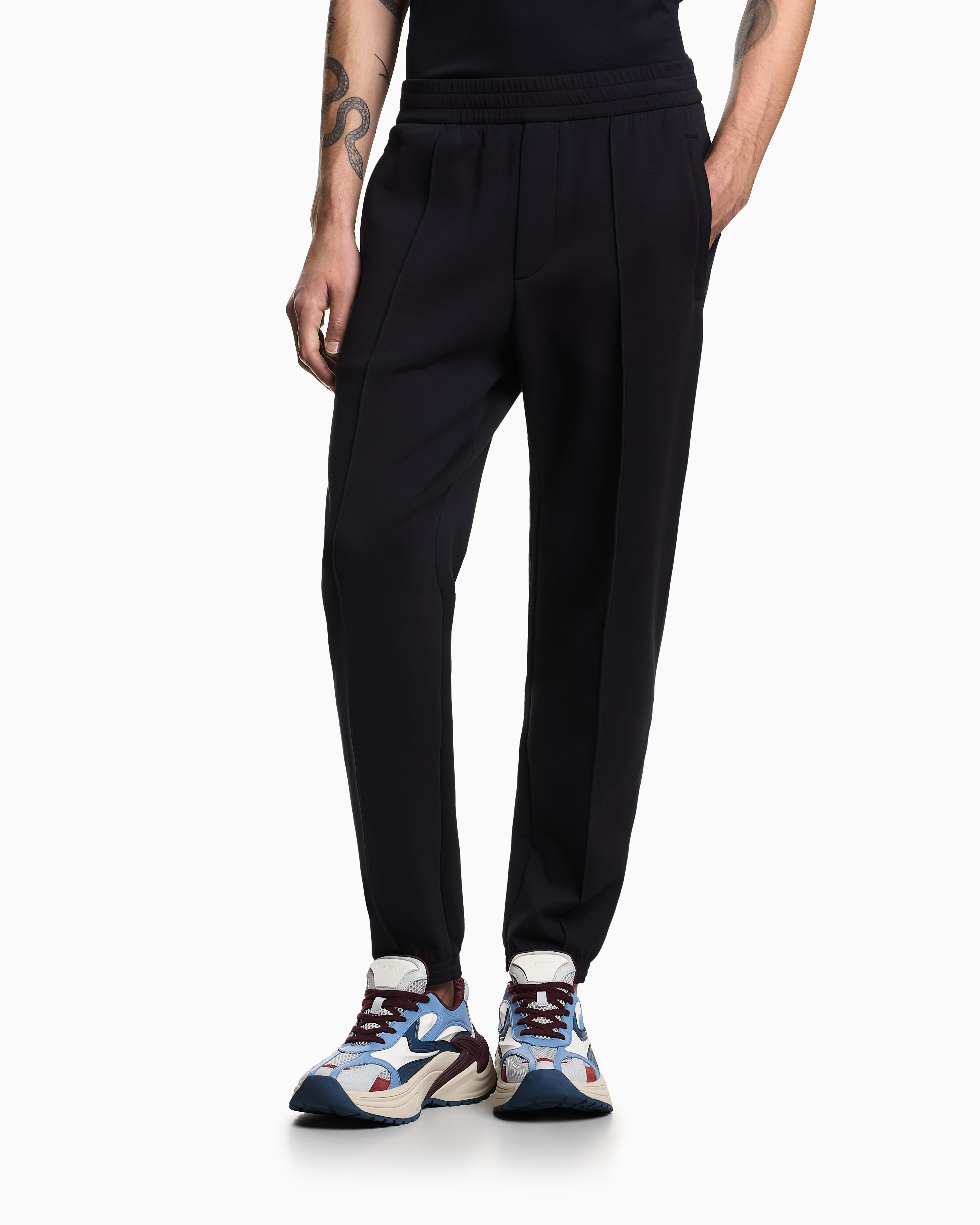 Jogger in felpa di cotone EM004542 AF10013 UB118 EMPORIO ARMANI Blu navy 