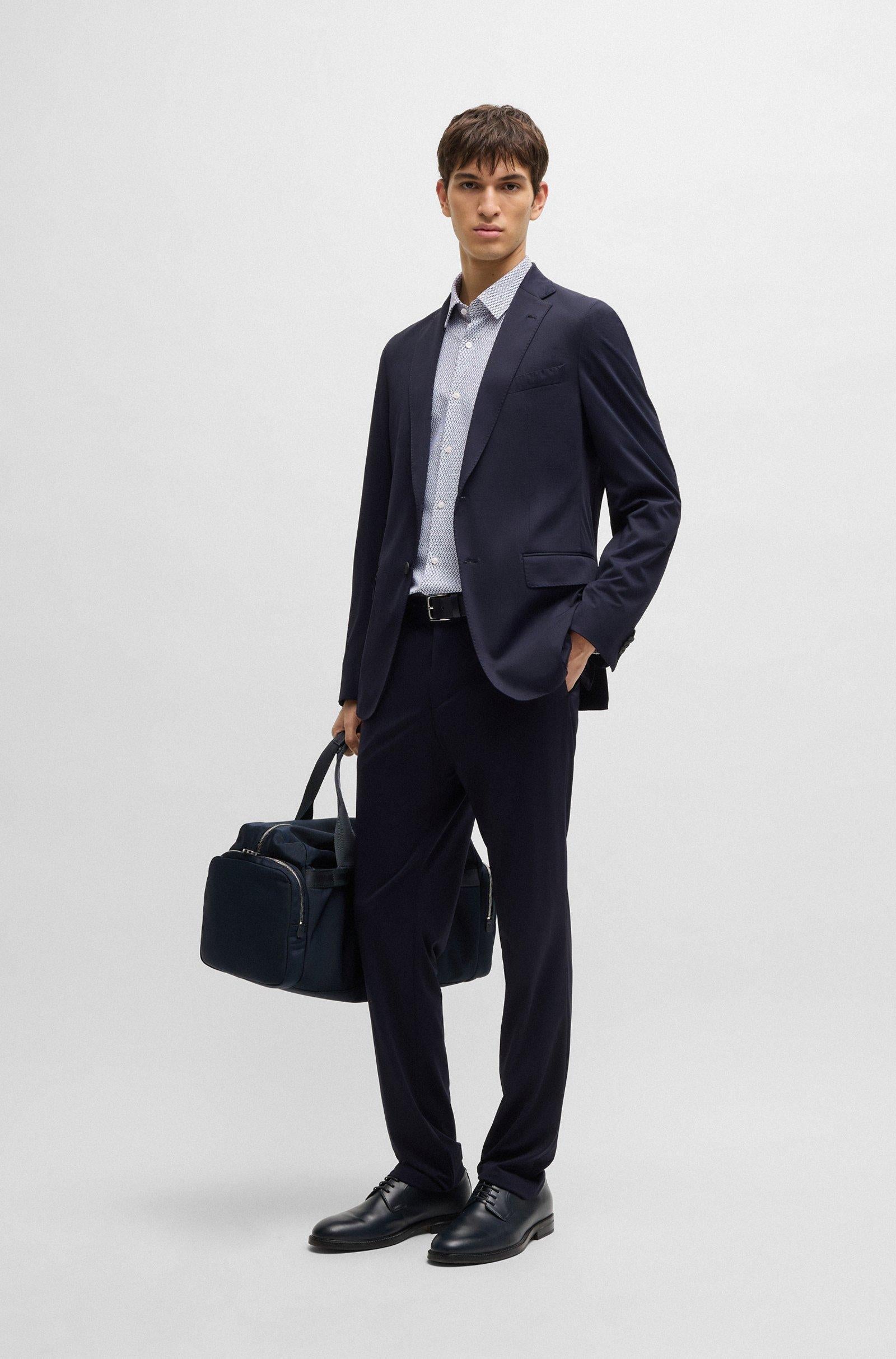 Camicia slim fit in tessuto elasticizzato 50539392 10270753 405 BOSS Dark blue 