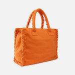 Borsa shopper media in canvas 106673A3A4 A76 PINKO Arancio bruciato 