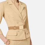 Giacca in tessuto tecnico bielastico GI22461E2 470 ELISABETTA FRANCHI Cammello 