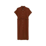 Abito in cotone 106309A2ER L78 PINKO Marrone terra x piante 