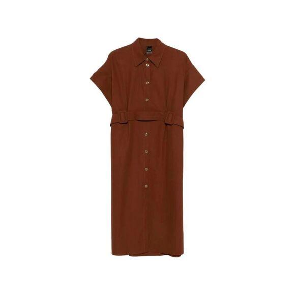 Abito in cotone 106309A2ER L78 PINKO Marrone terra x piante 