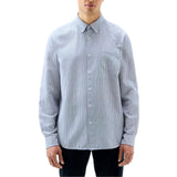 Camicia a righe in misto cotone e lino CFWOSI0134MRUT3707 31127 WOOLRICH Maritime blue 