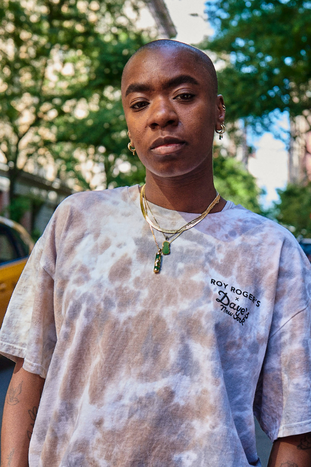 T-Shirt manica corta tye dye RDV004 CG89 0110 C0160 ROY ROGER'S X DAVE'S NEW YORK Grey/beige 