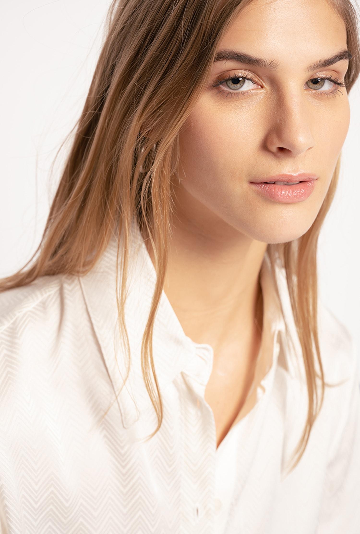 Camicia in jacquard chevron TEMPERATURA 1 Z06 PINKO White 
