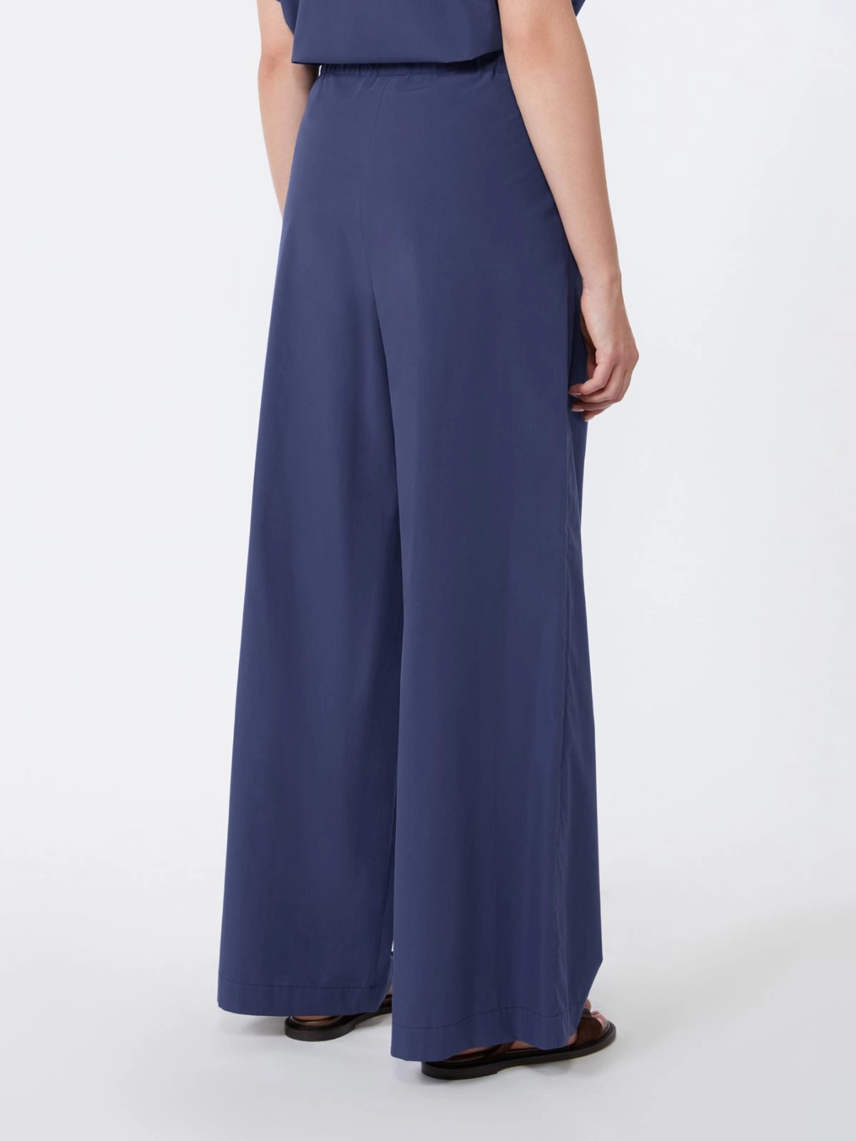Pantalone ampio in popeline di cotone 2615131142600 008 MAX MARA WEEKEND Blu 