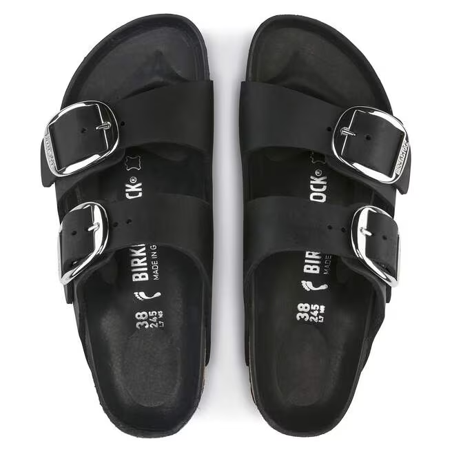 Ciabatta in pelle oliata ARIZONA BIG BUCKLE 1011075 BLACK BIRKENSTOCK Black 