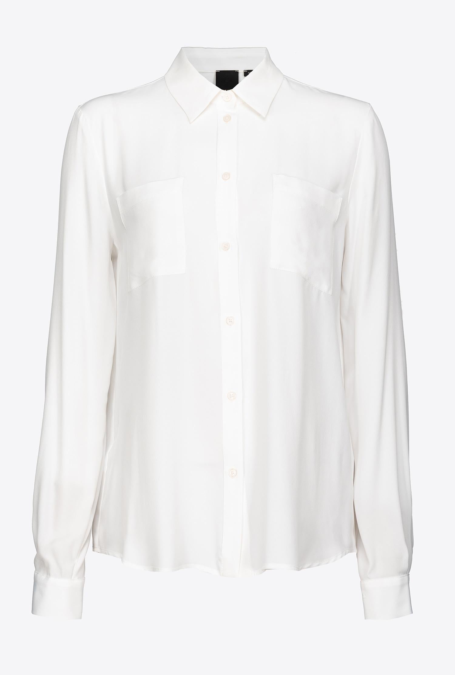 Camicia misto seta con taschini 1G187Z8889 Z05 PINKO White 