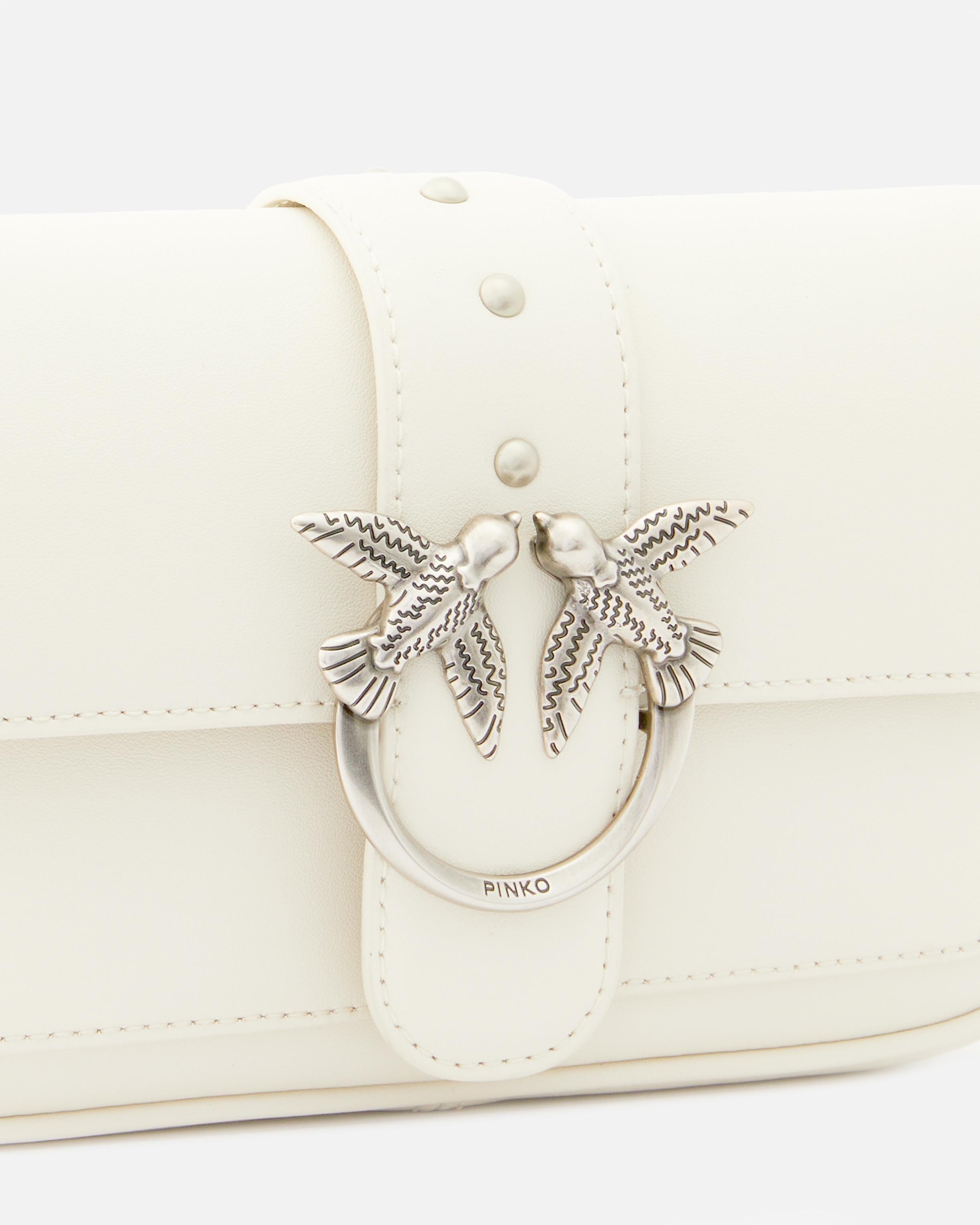 Borsa in pelle 100061A0F1 Z14O PINKO Bianco seta-old silver 
