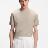 T-Shirt in cotone mercerizzato con motivo jacquard 50559775 10279650 01 286 BOSS Open beige 