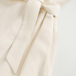Vestito smanicato in misto lino con cintura CFWWDR2020FRUT3043 8743 WOOLRICH Milky cream 