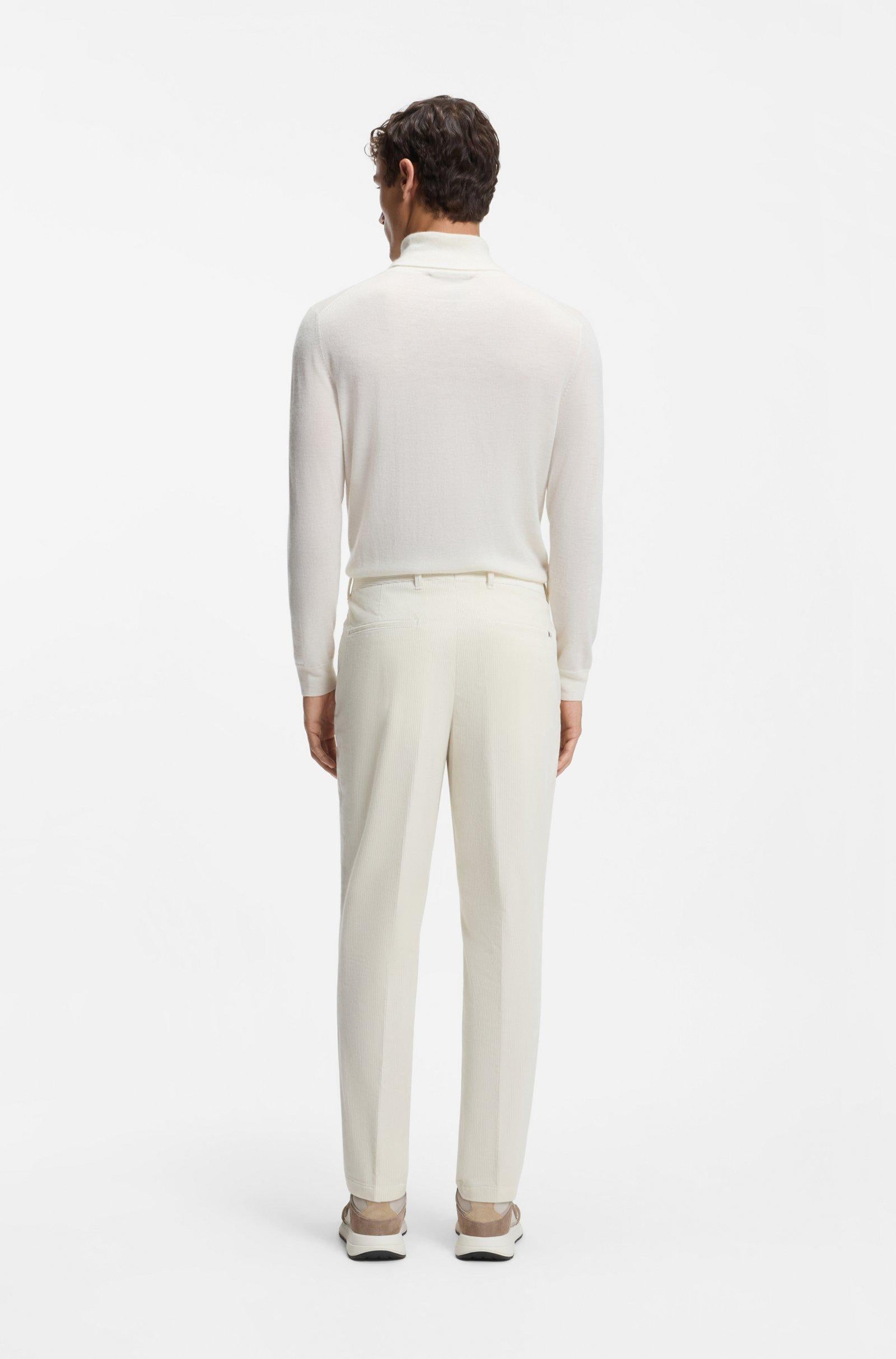Pantalone in velluto elasticizzato 50551574 10243907 01 131 BOSS Open white 