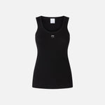 Top canottiera a costine con logo uccellini 100807A2C1 Z99 PINKO Nero limousine 