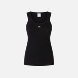 Top canottiera a costine con logo uccellini 100807A2C1 Z99 PINKO Nero limousine 