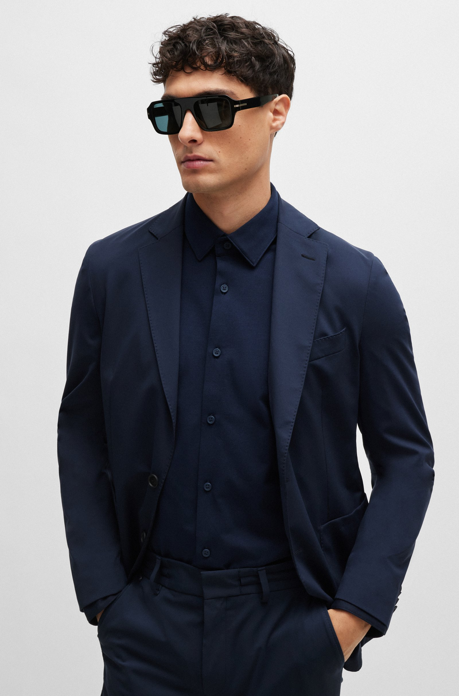 Camicia in jersey 50474283 10239269 01 404 BOSS Dark blue 