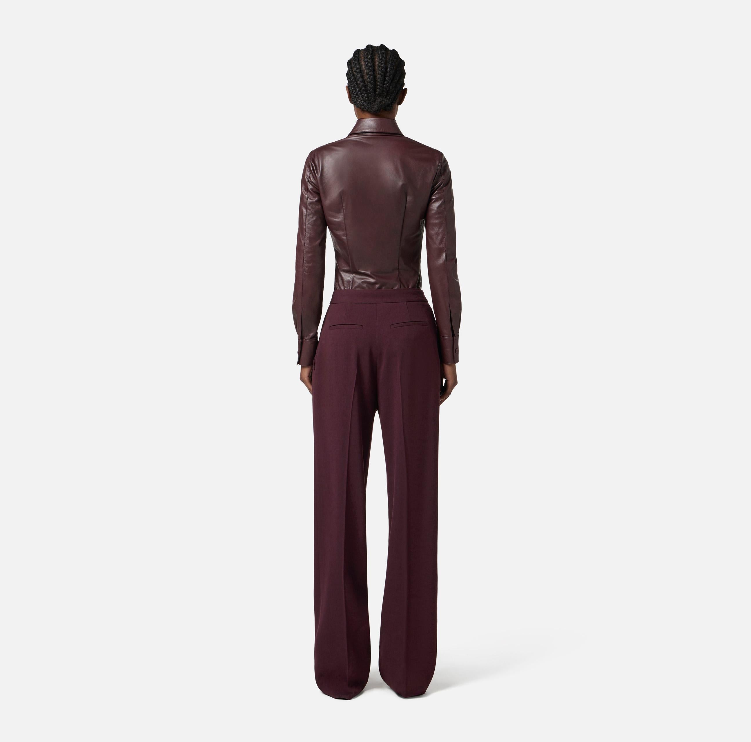 Pantaloni in crêpe con dettagli logo PA12356E2 EA4 ELISABETTA FRANCHI Merlot 