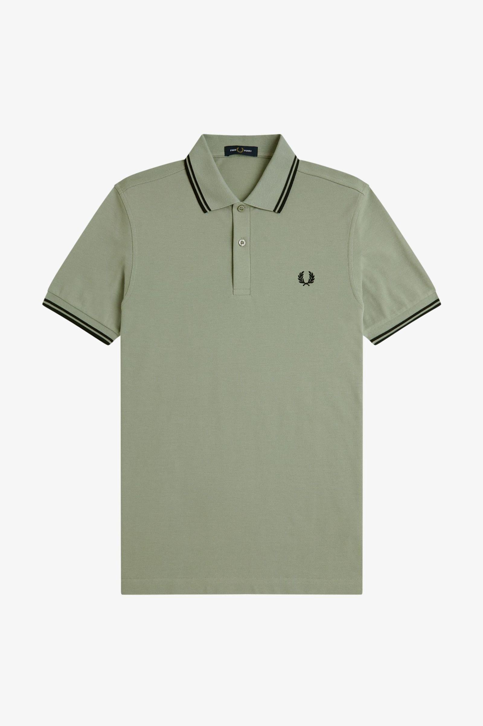 Polo manica corta M3600 S23 FRED PERRY Seagrass/black 