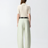 Maglia a costine con bordi gioiello 106287A343 C14 PINKO Bianco 