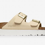 Ciabatta in pelle scamosciata ARIZONA PLATFORM 1026924 ECRU BIRKENSTOCK Ecru 