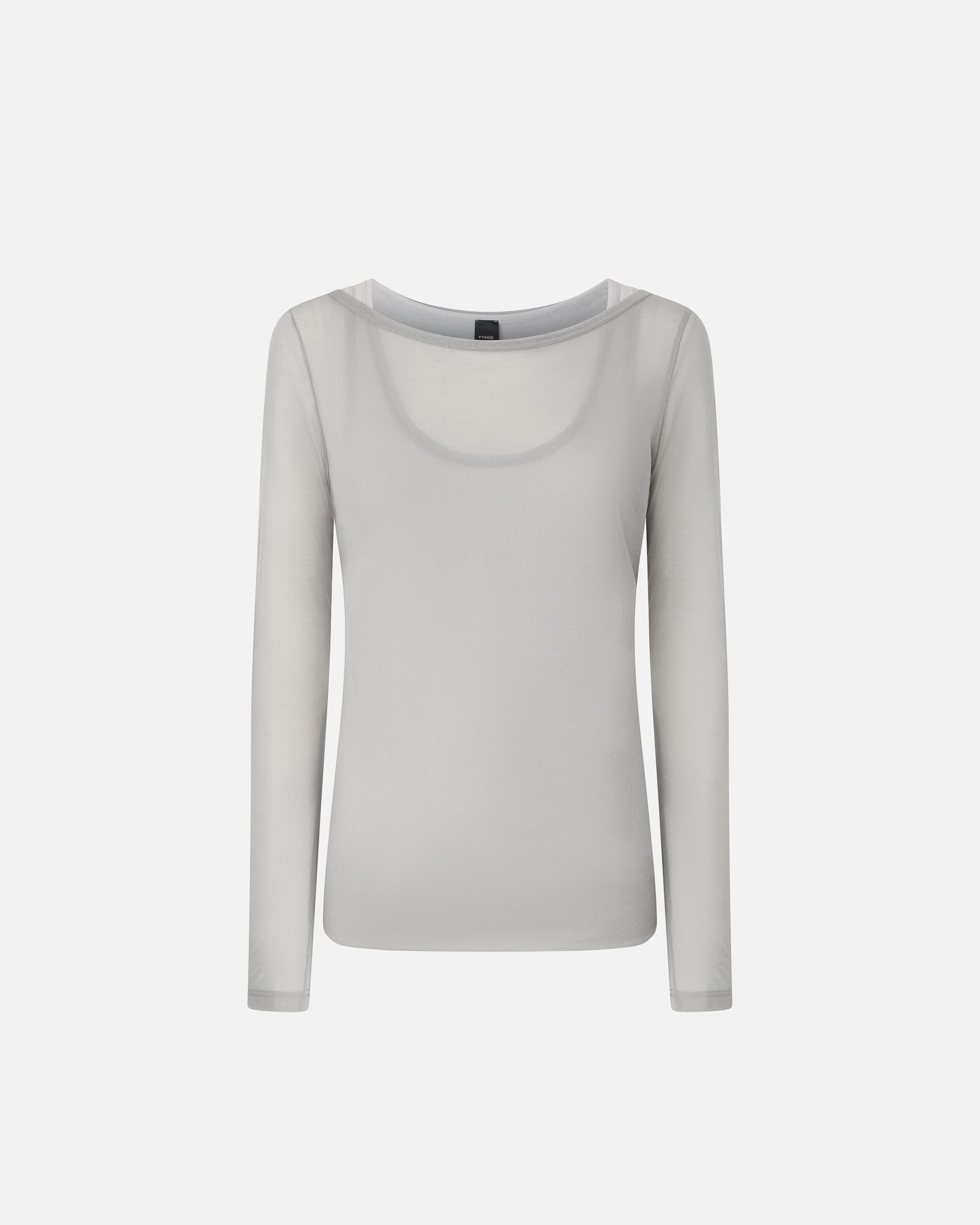 Maglia jersey garza leggera a maniche lunghe 104653A2CL IIA PINKO Grigio scuro 